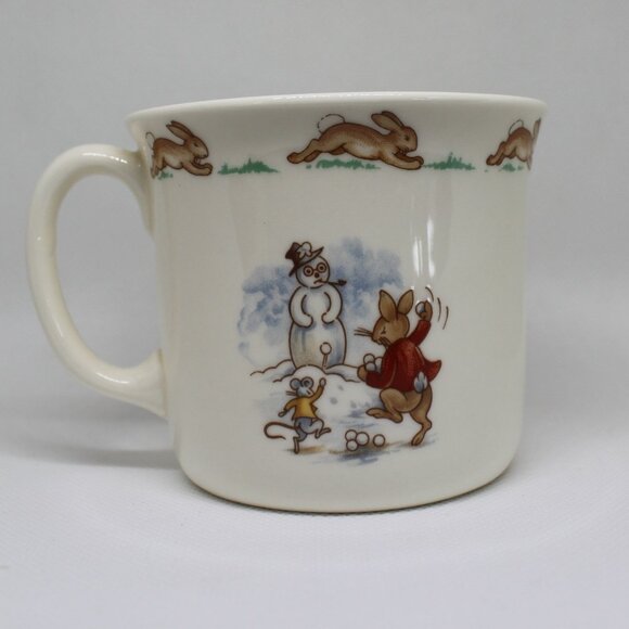 Royal Doulton Bunnykins Mug – Winter Scene – Vintage Nursery Cup - Picture 2 of 4